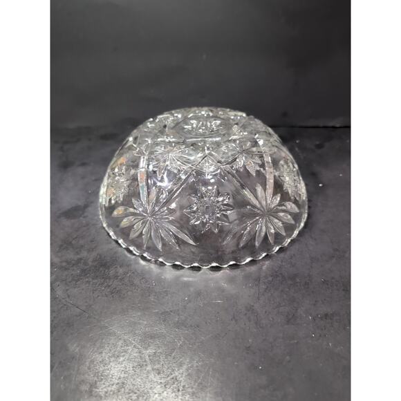 Anchor Hocking Star Glass Bowl‎ Clear Prescut Fruit, Salad, 10.5" Large, Vintage - Picture 4 of 9